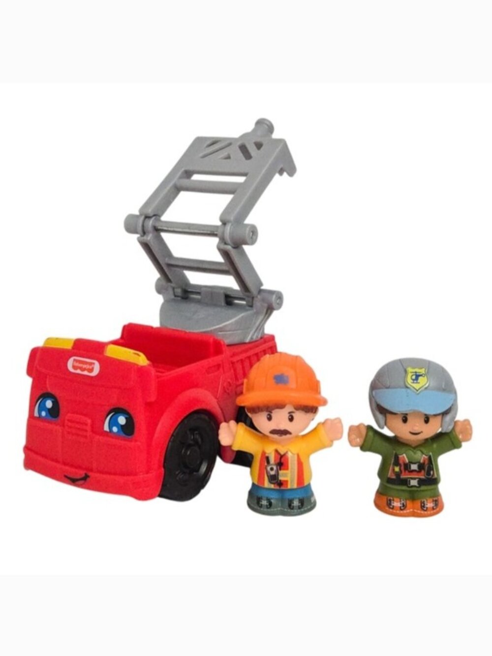 Little People Fire Truck, Construction Worker, Helicopter Pilot Figure Lot